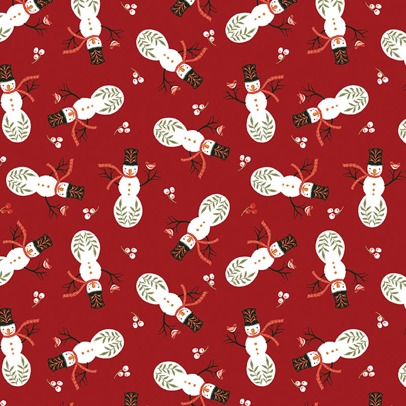 Jingle Town By Maja Lindberg For Benartex - Dark Red