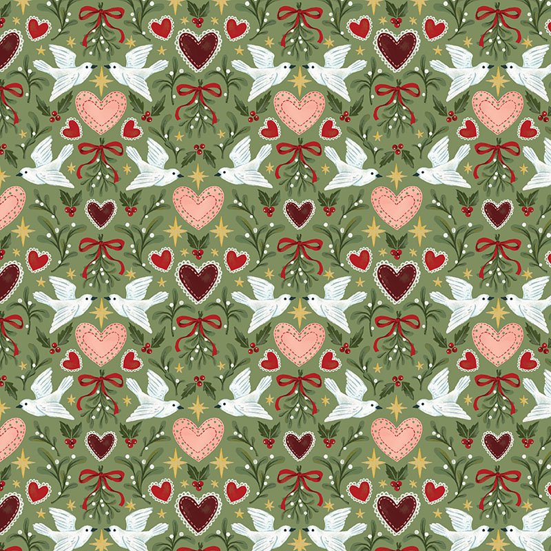 Heart Of Christmas By Fox And Fables For Benartex - Green