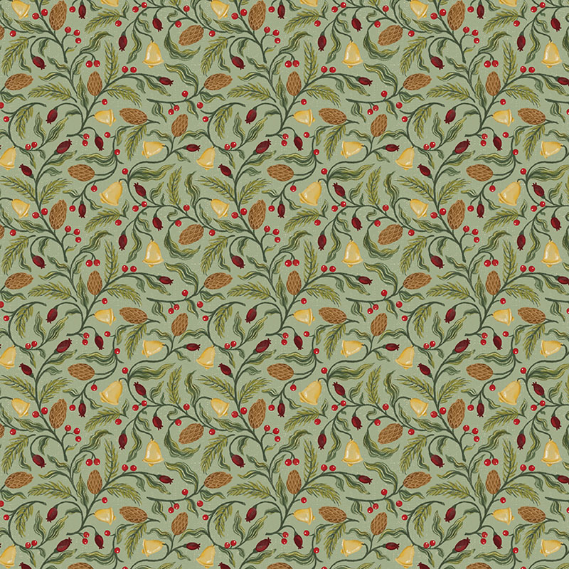 Heart Of Christmas By Fox And Fables For Benartex - Medium Moss