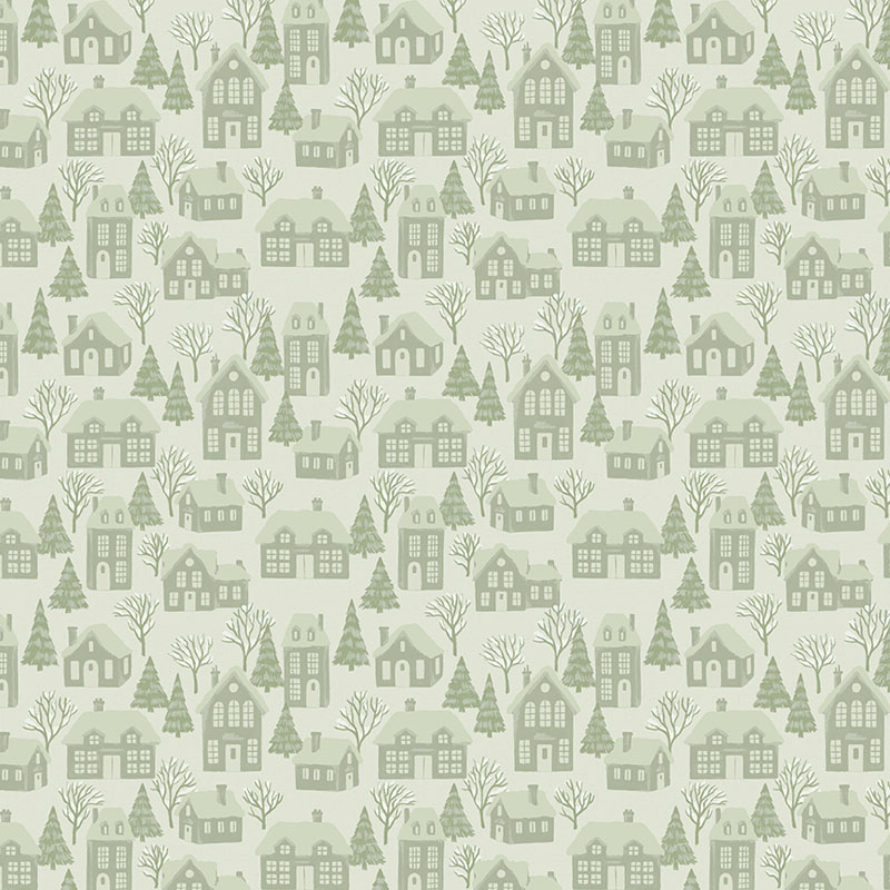 Heart Of Christmas By Fox And Fables For Benartex - Pale Moss