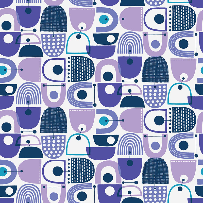 Modern Color By Contempo Studio For Benartex - Purple/Multi
