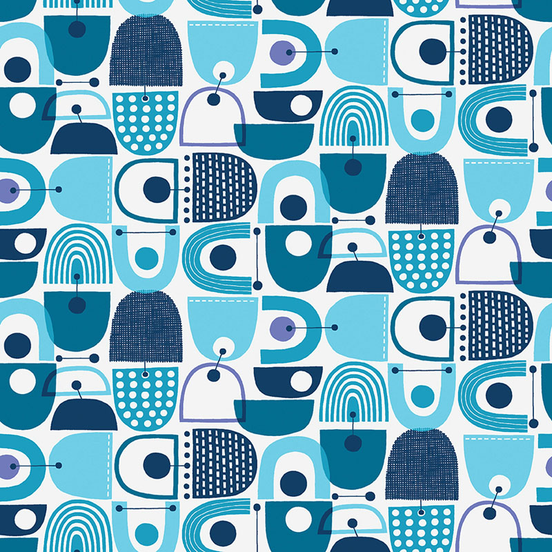 Modern Color By Contempo Studio For Benartex - Teal/Multi