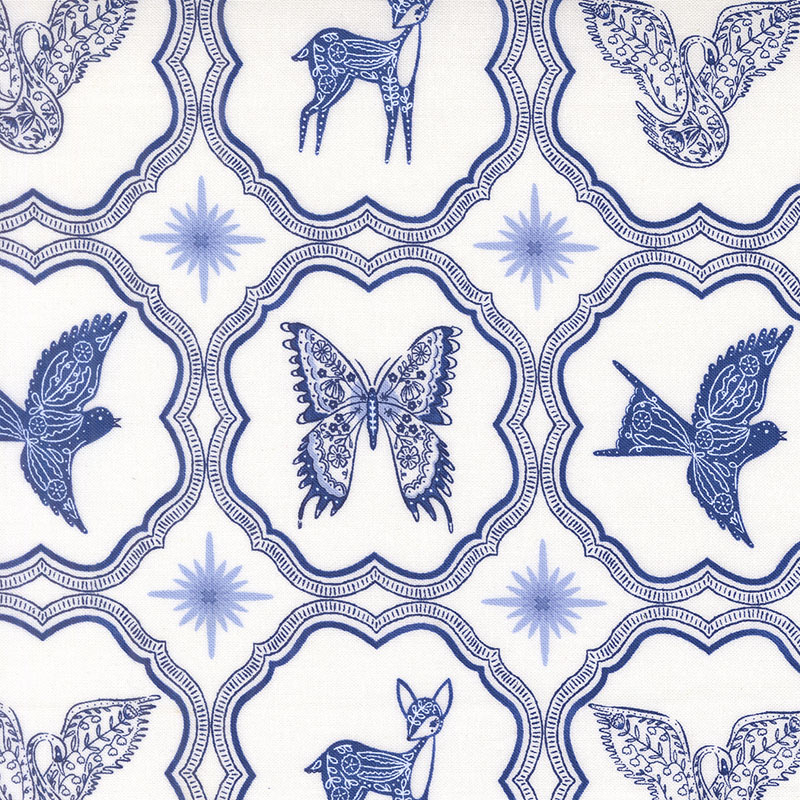 Prairie Blue By Gingiber For Moda - Porcelain