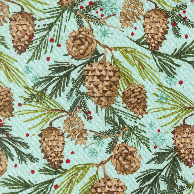 Mums Christmas  By Robin Pickens For Moda - Aqua