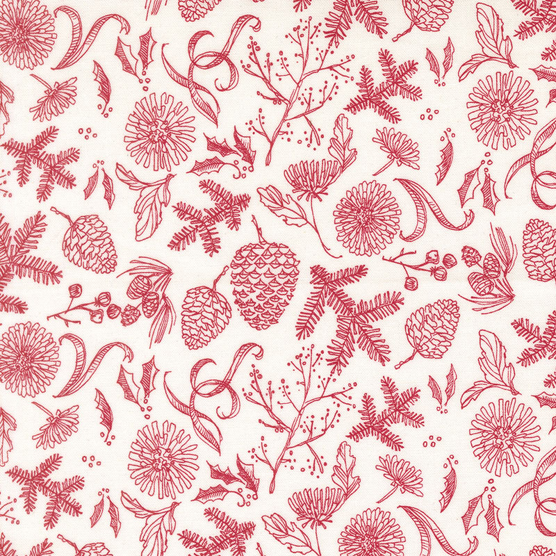 Mums Christmas  By Robin Pickens For Moda - Snow - Crimson