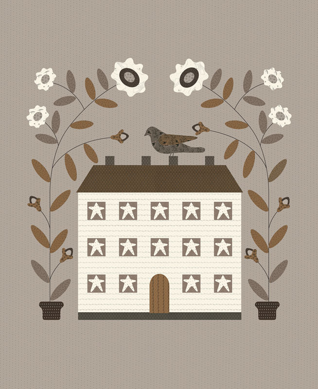 Urban Flower Farm Gatherings By Primitive Gatherings For Moda - 36" X 45" Panel - Smoke