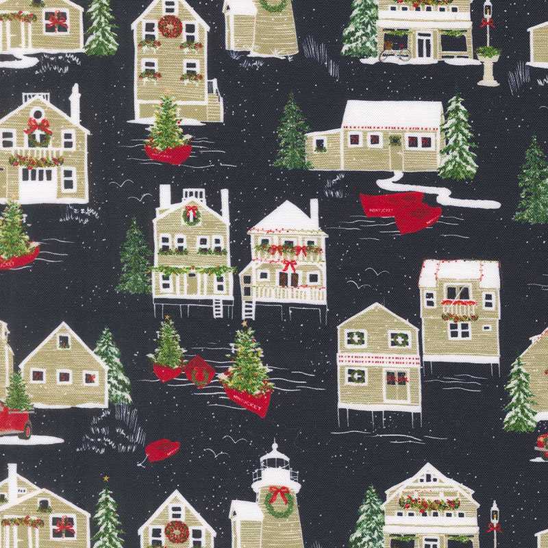 Nantucket Noel By Camille Roskelley For Moda - Navy
