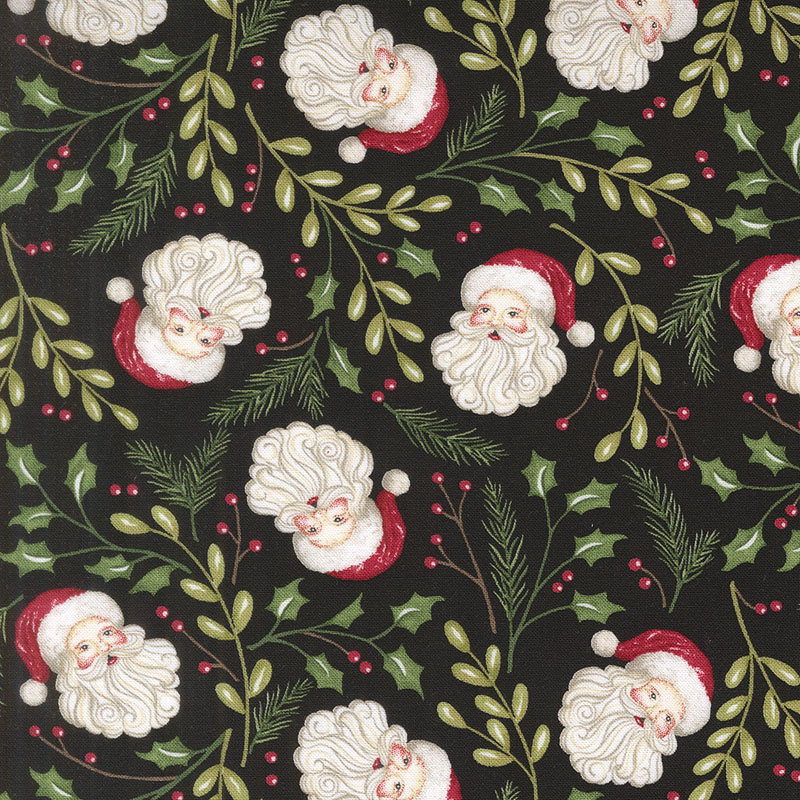 Snowy St Nick By Deb Strain For Moda - Midnight Black