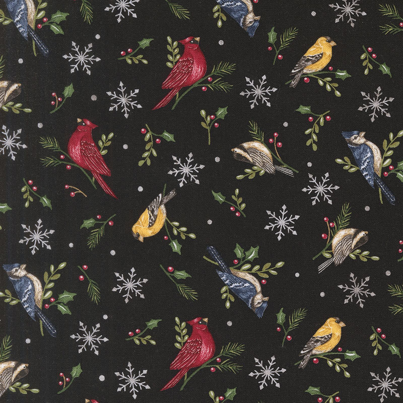 Snowy St Nick By Deb Strain For Moda - Midnight Black