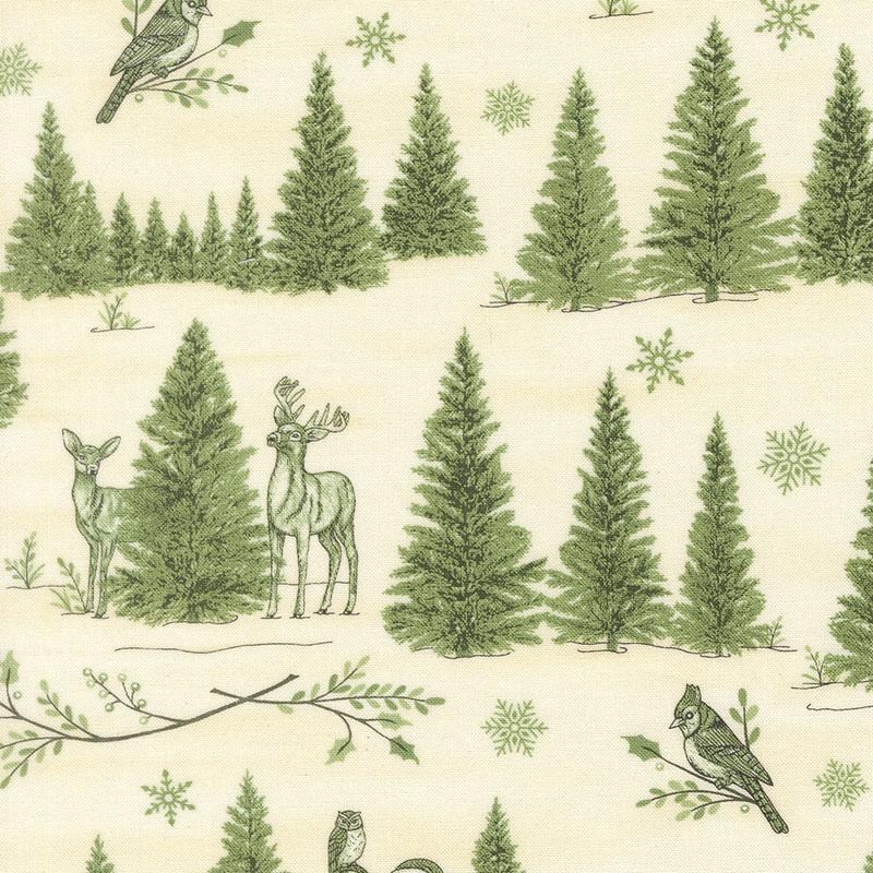 Snowy St Nick By Deb Strain For Moda - Eucalyptus