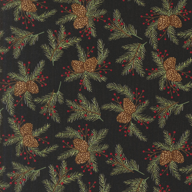 Snowy St Nick By Deb Strain For Moda - Midnight Black