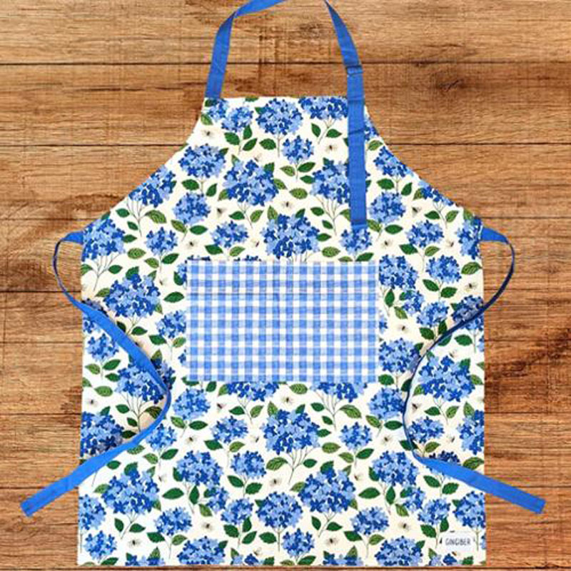 Apron Light Blue Hydrangea By Gingiber For Moda