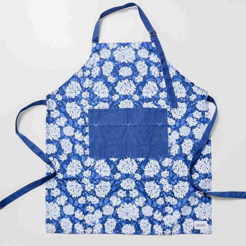 Apron Dark Blue Hydrangea By Gingiber For Moda