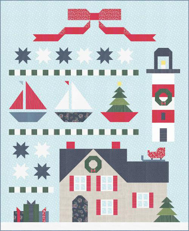 Nantucket Noel - Coastal Christmas Kit 67" X 81" By Camille Roskelley For Moda