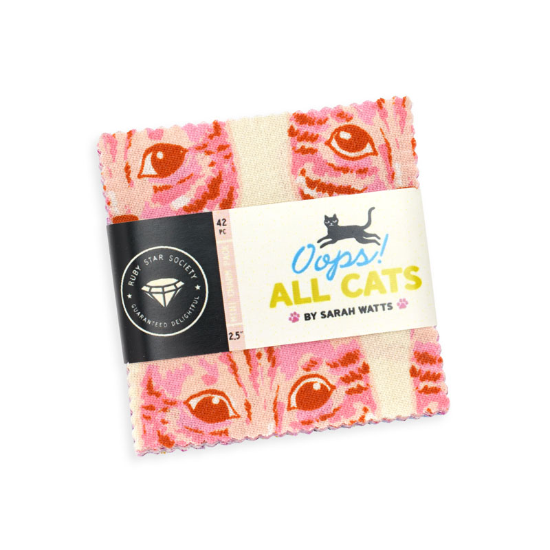 Oops All Cats Mini Charm Packs By Moda - Packs Of 24