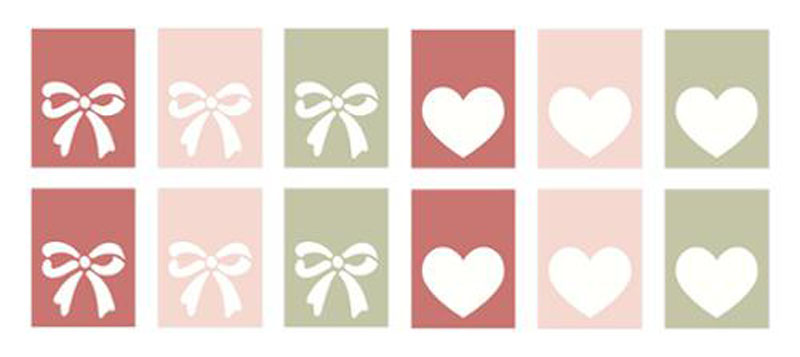 Hearts And Bows Woven Labels Various Sizes 12 Ct By My Sew Quilty Life For Moda - Multiple Of 3