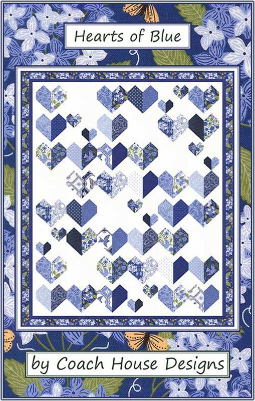 Hearts Of Blue Pattern By Coach House Designs For Moda - Minimum Of 3