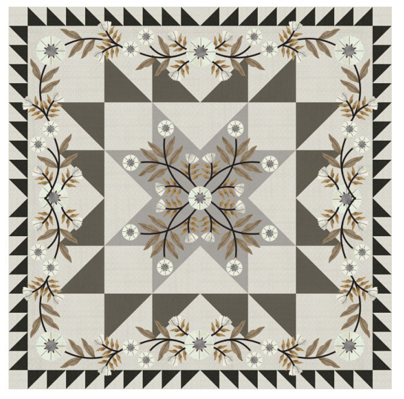 Morning Glory Star Pattern By Primitive Gatherings For Moda - Minimum Of 3