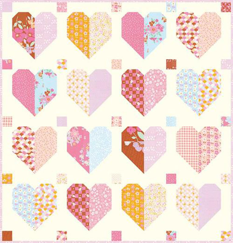Fluttered Hearts Pattern By Stacey Lee Creative For Moda - Minimum Of 3
