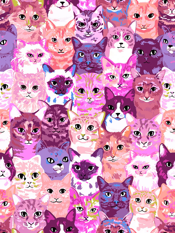Oops All Cats By Sarah Watts Of Ruby Star Society For Moda - Pink