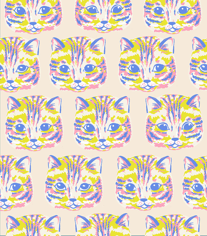 Oops All Cats By Sarah Watts Of Ruby Star Society For Moda - Neon Pink