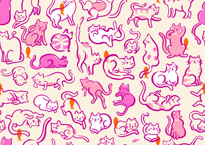 Oops All Cats By Sarah Watts Of Ruby Star Society For Moda - Berry