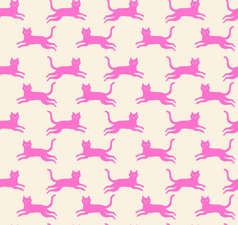 Oops All Cats By Sarah Watts Of Ruby Star Society For Moda - Neon Pink