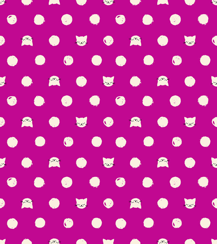 Oops All Cats By Sarah Watts Of Ruby Star Society For Moda - Berry