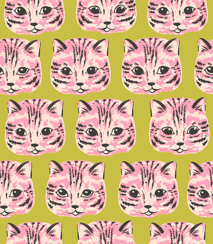 Oops All Cats By Sarah Watts Of Ruby Star Society For Moda - Canvas - Pistachio