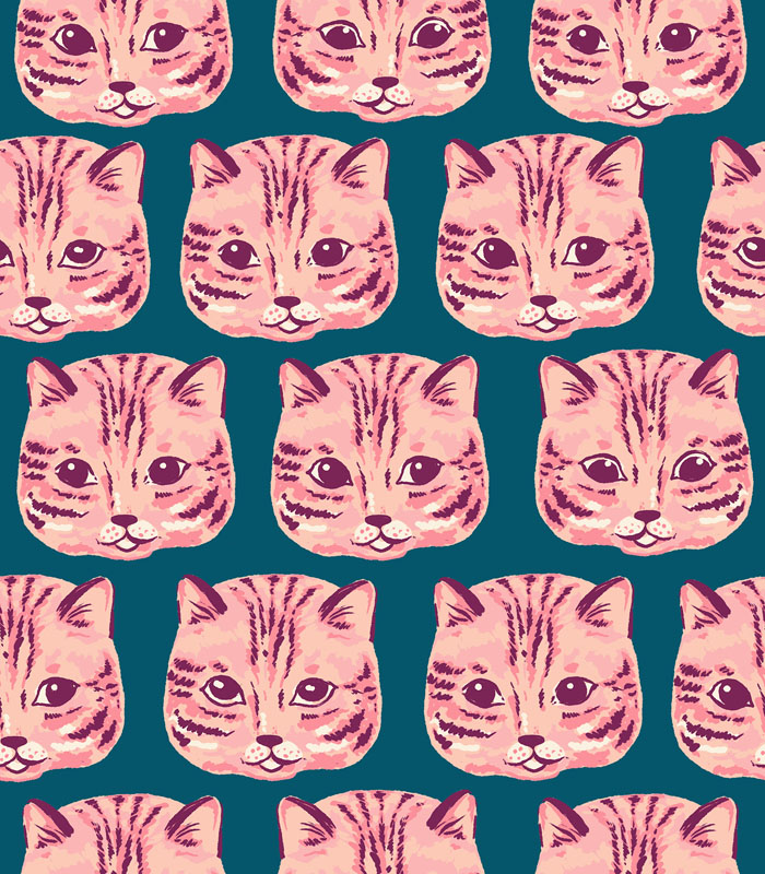 Oops All Cats By Sarah Watts Of Ruby Star Society For Moda - Canvas - Warm Teal