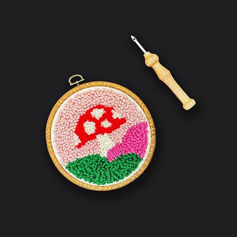 Punch Needle 6 Inch Hoop Kit By Melody Miller - Mushroom