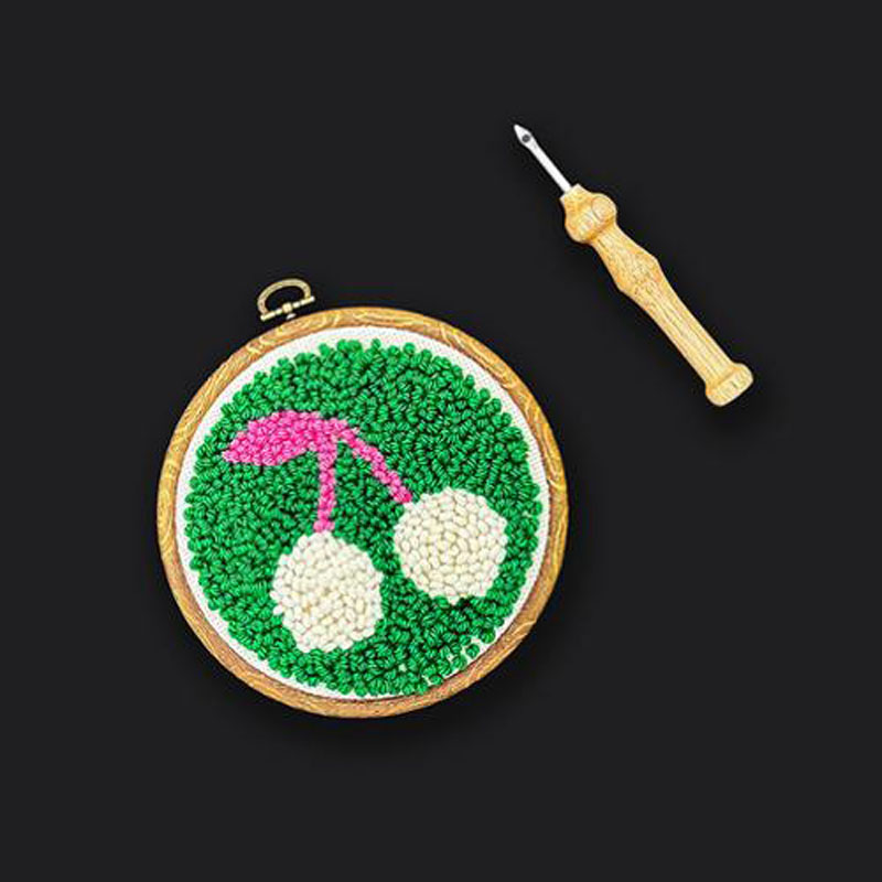 Punch Needle 6 Inch Hoop Kit By Rashida Coleman Hale - Cherries