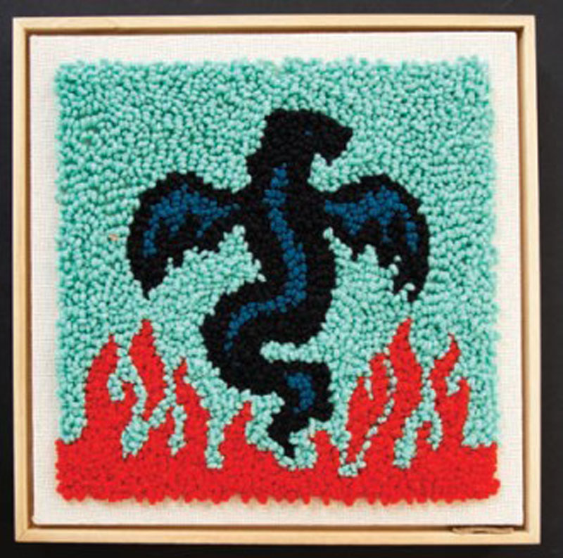Punch Needle 12 Inch Square Kit By Sarah Watts - Dragon